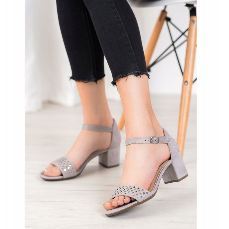 Filippo Elegant sandals on high heels grey 2