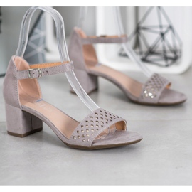 Filippo Elegant sandals on high heels grey 1