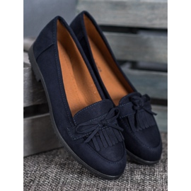 Miss Laura Loafers With A Bow navy blue blue 3