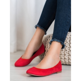 Best Shoes Suede ballerinas red 1