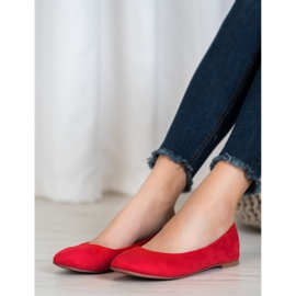 Best Shoes Suede ballerinas red 2