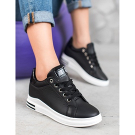 SHELOVET Sneakers With Hidden Wedge black 1