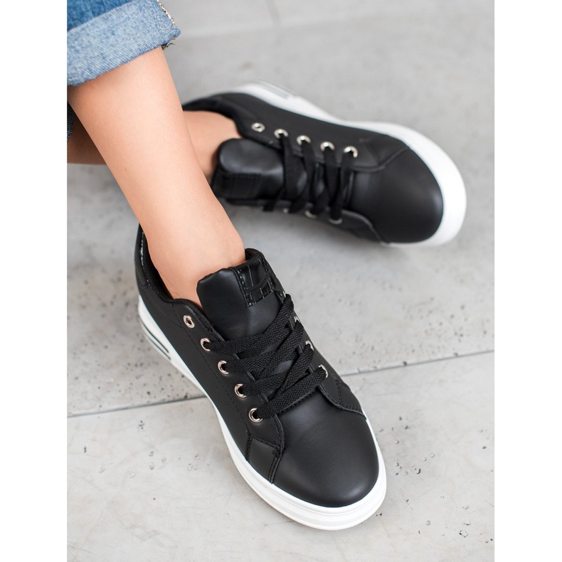 SHELOVET Sneakers With Hidden Wedge black 2