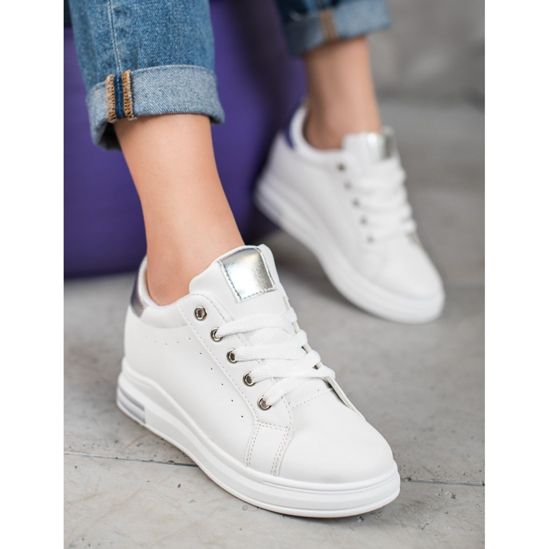 SHELOVET Sneakers With Hidden Wedge white 1