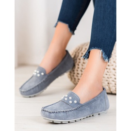 Filippo Leather Loafers With Pearls grey 1