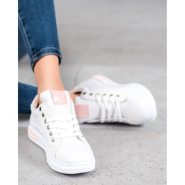 Weide Sport Shoes With Pink Inserts white 1