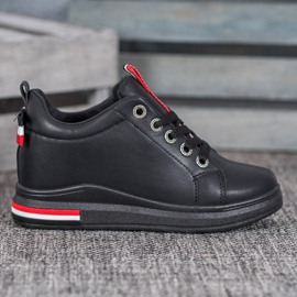 Weide Sneakers With Hidden Wedge black red 1