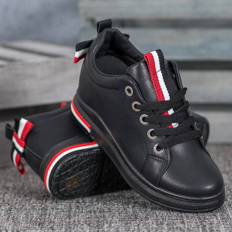 Weide Sneakers With Hidden Wedge black red 2