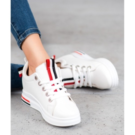 Weide Sneakers With Hidden Wedge white black red 1