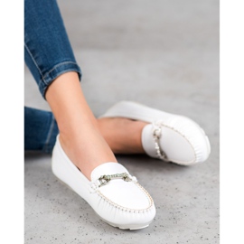 Fama Moccasins With Cubic Zirconia white 1
