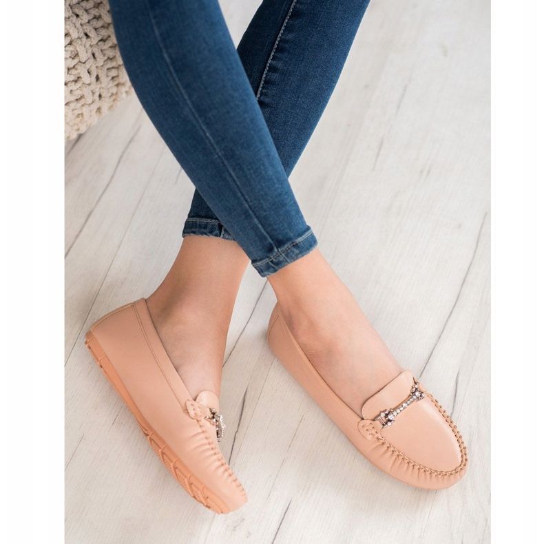 Fama Moccasins With Cubic Zirconia pink 1