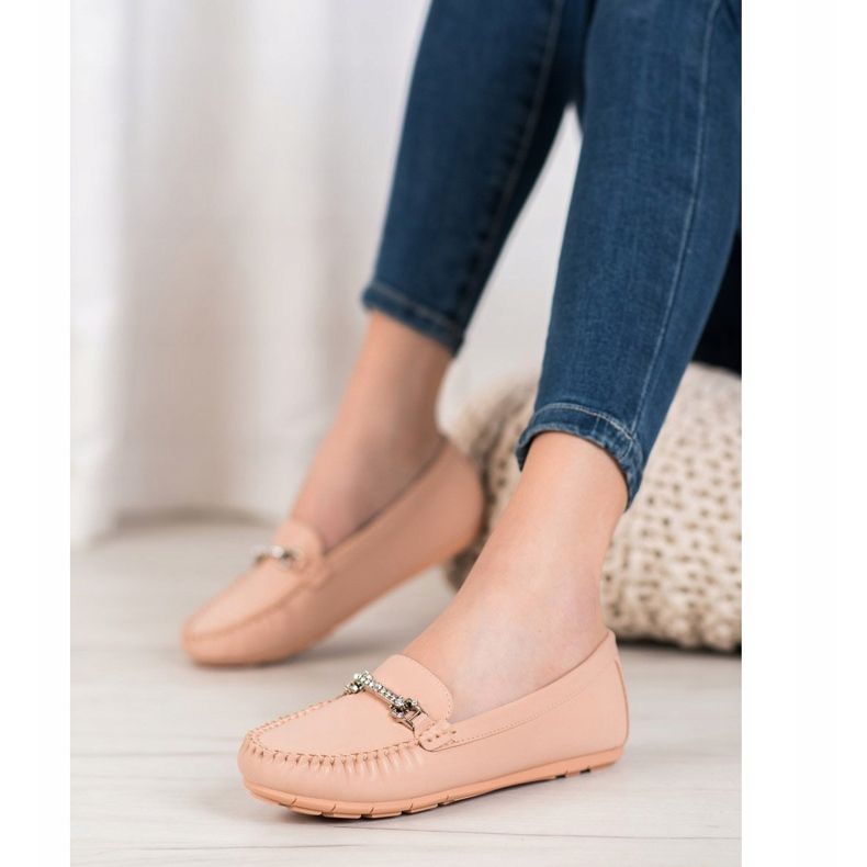 Fama Moccasins With Cubic Zirconia pink 2