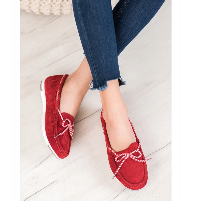 Filippo Leather Loafers With Striped Bow red 1