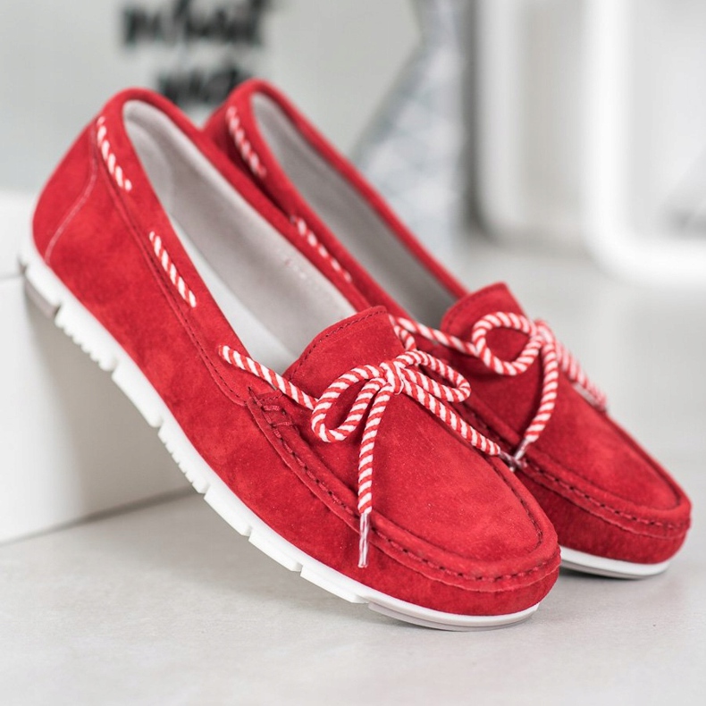 Filippo Leather Loafers With Striped Bow red 2