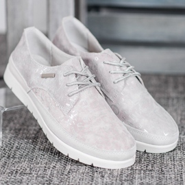 Filippo Leather Brogues On The Platform grey 2