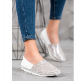 Filippo Leather Slip-On Shoes pink grey 2 Filippo Leather Slip-On Shoes pink grey 2