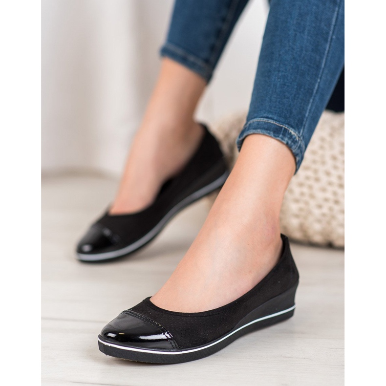 McKey Suede Ballerinas On Wedge black 2
