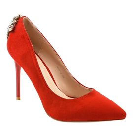 Red classic heels with cubic zirconia 9229-13 1