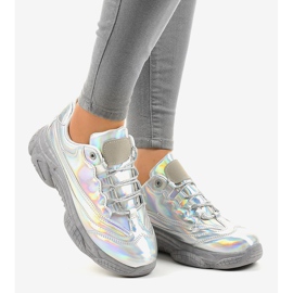 Silver sneakers sneakers Z-9781 grey 2