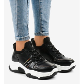 Fashionable sneakers made of eco-leather B0-189 black 1