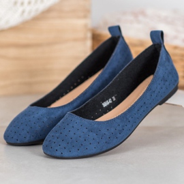 SHELOVET Openwork ballerinas blue 1