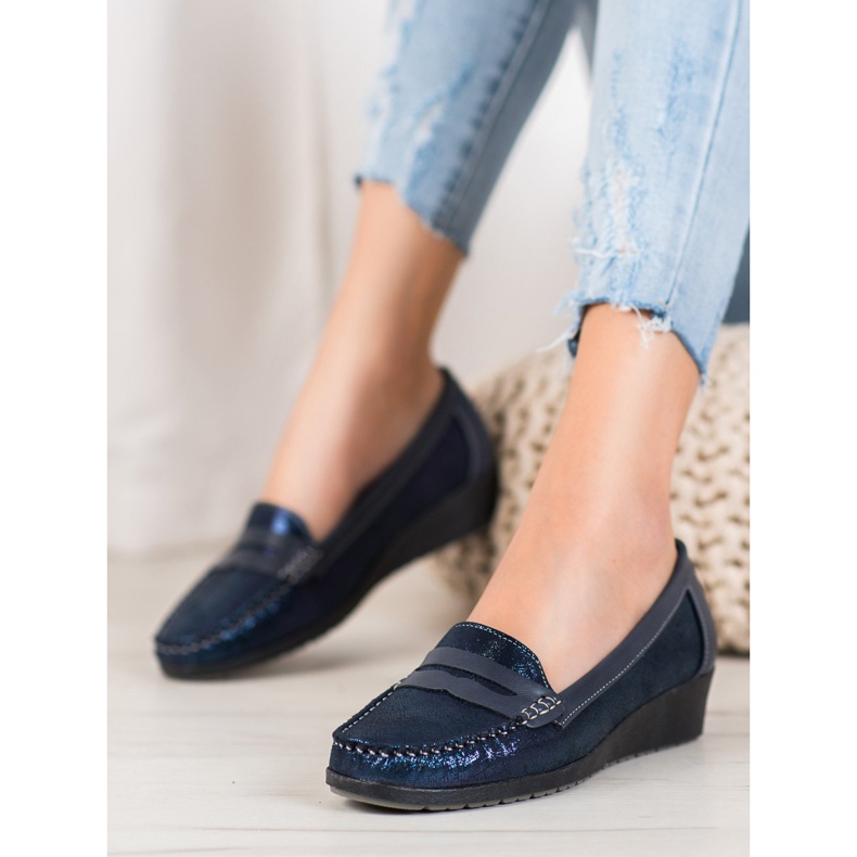 Comer Stylish Loafers On The Platform navy blue blue 1