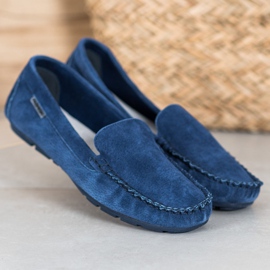 Vinceza Classic Leather Loafers blue 1