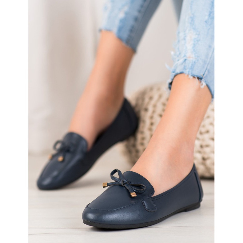 Clowse Elegant navy blue ballerinas 1