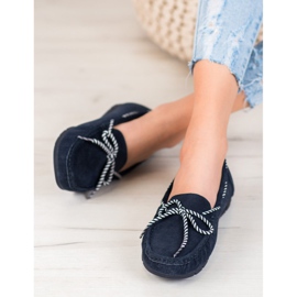 Filippo Leather Loafers With Striped Bow blue 2