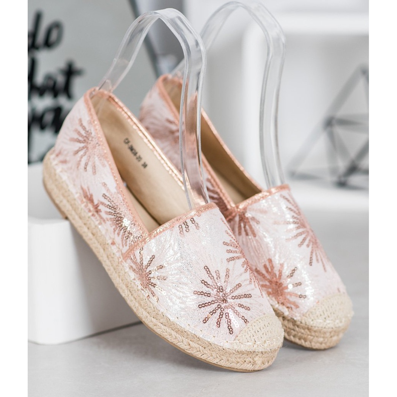 Best Shoes Sequin Espadrilles pink 2