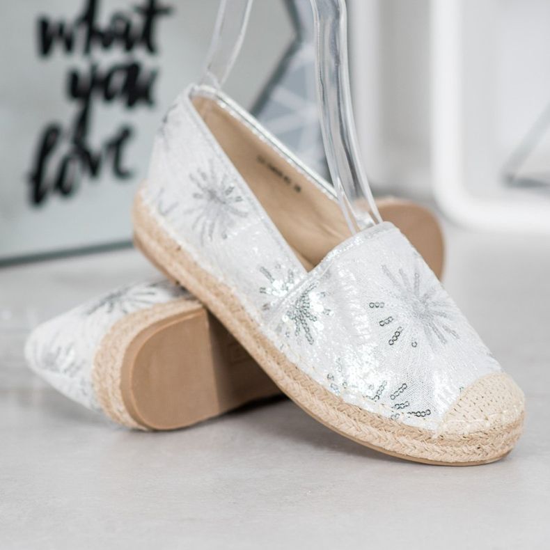 Best Shoes Sequin Espadrilles grey 1