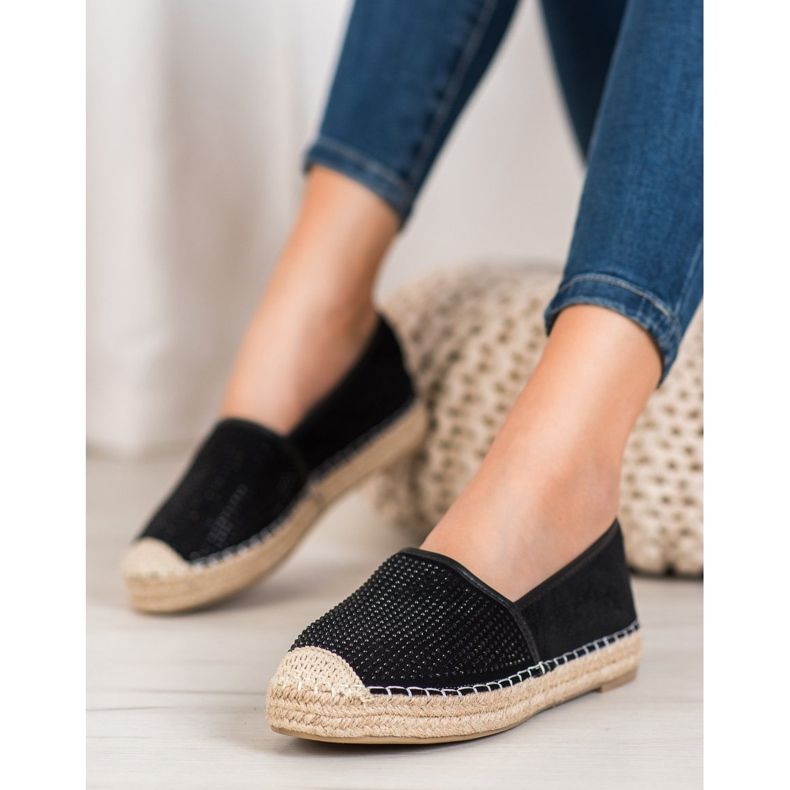 Best Shoes Black Espadrilles With Crystals yellow 1 Best Shoes Black Espadrilles With Crystals yellow 1