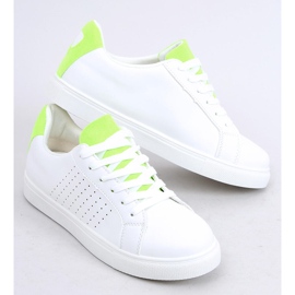 White women's sneakers WB807 WHITE / GREEN 2