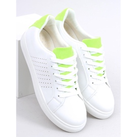 White women's sneakers WB807 WHITE / GREEN 1