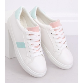 White women's sneakers WB811 WHITE / PINK 1