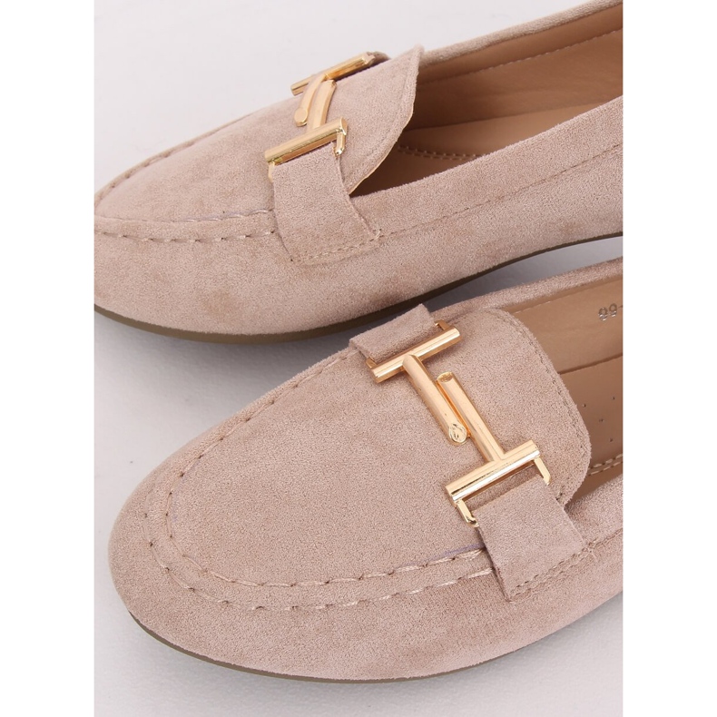 Women's beige loafers 99-13A Beige brown yellow 1
