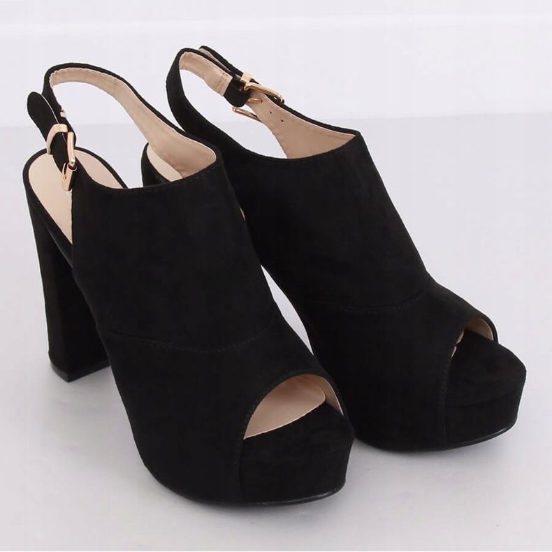 Black YL-0100 Black platform sandals 1