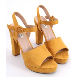 Sandals high heels honey 9R16 Yellow 1