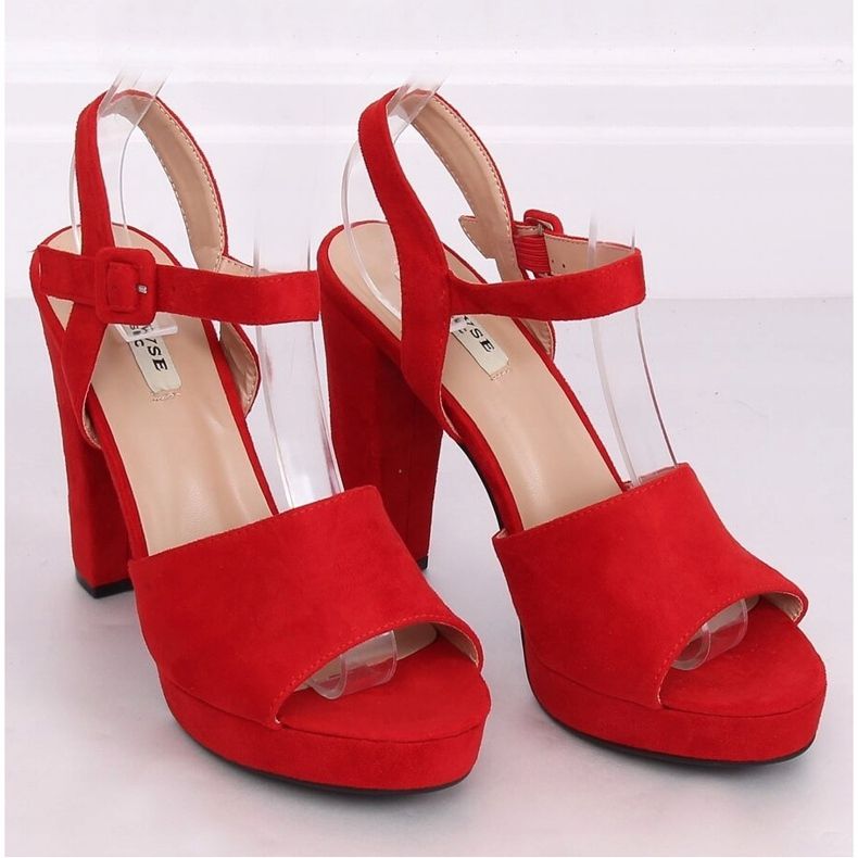 Red heeled sandals 9R16 Red 1