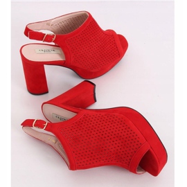 Red openwork high heels 9R82 Red 2