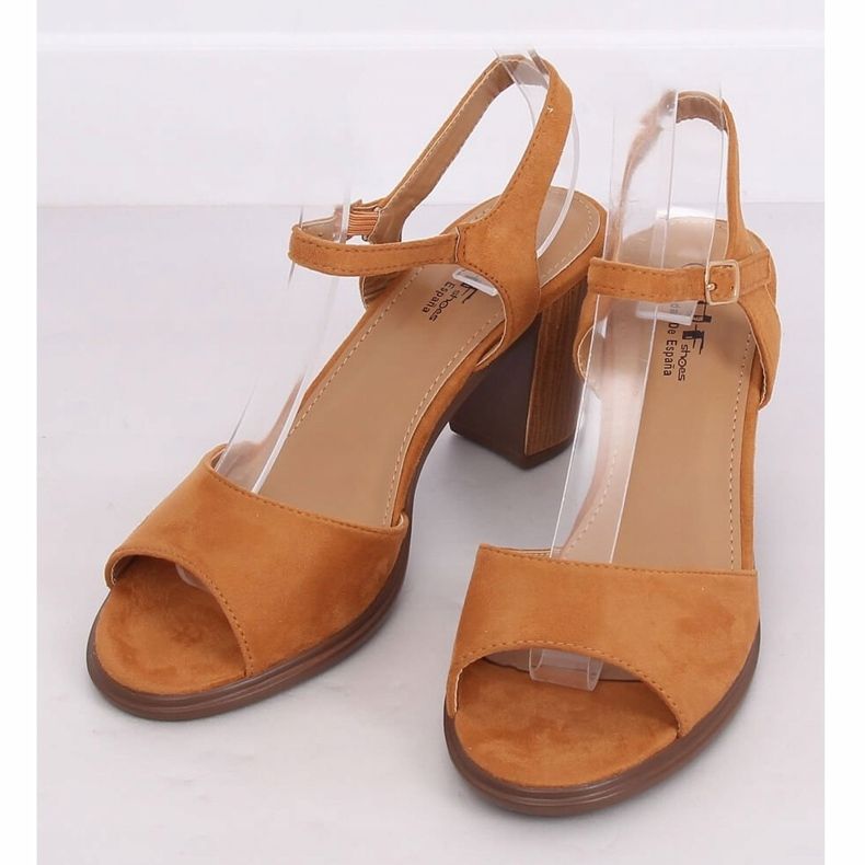 Sandals high heels camel 660-6 Camel brown multicolored 1