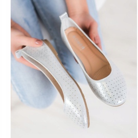 SHELOVET Openwork ballerinas silver 1