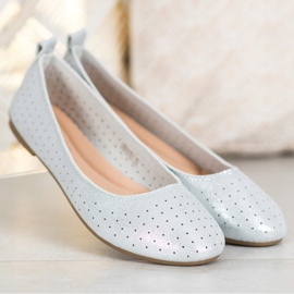 SHELOVET Openwork ballerinas silver 2