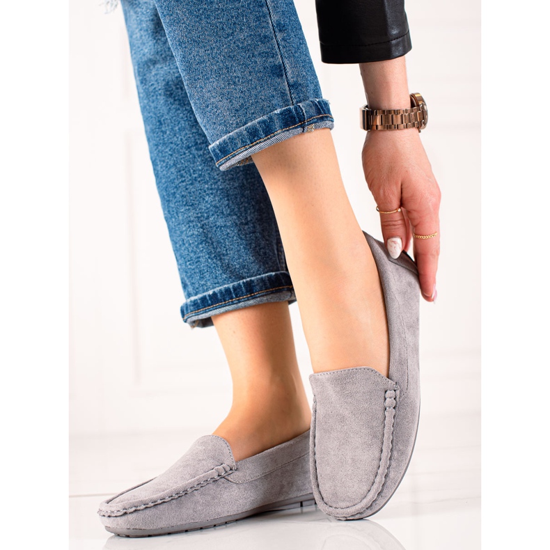 Evento Comfortable suede loafers grey 1