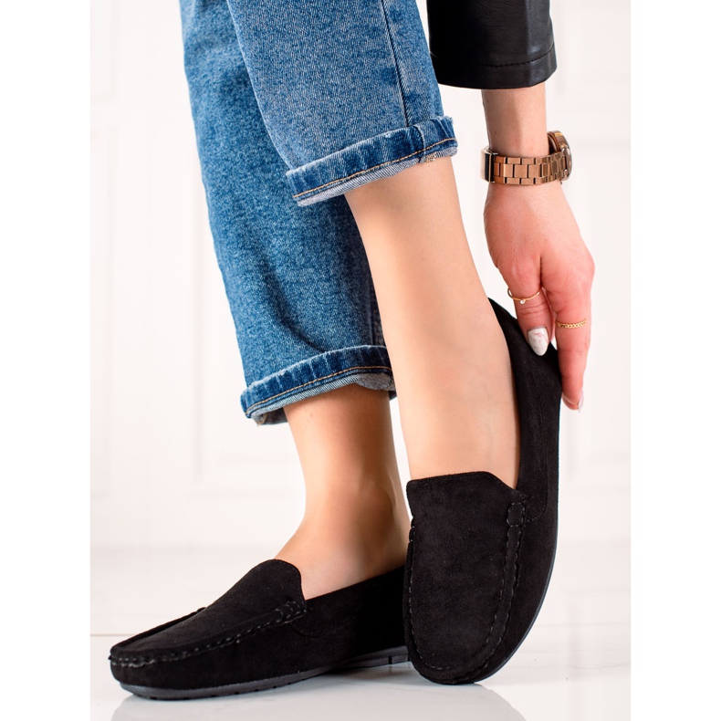 Evento Comfortable suede loafers black 1