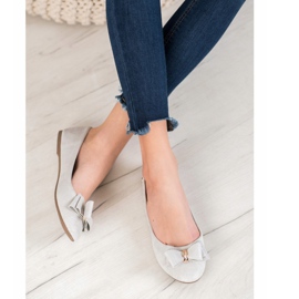Elegant Ballerinas With A VINCEZA Bow grey 2