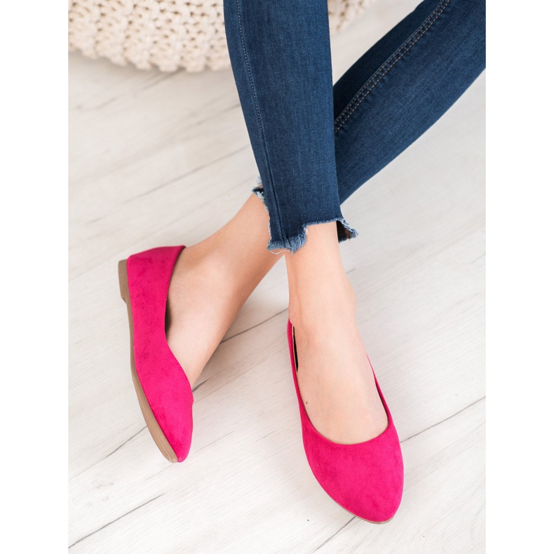 Classic suede ballerinas from VINCEZA pink 2