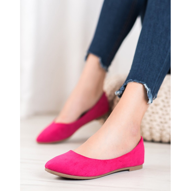 Classic suede ballerinas from VINCEZA pink 1