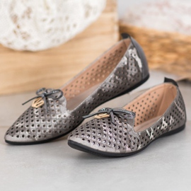 Openwork Ballerina In Spitz VINCEZA grey 1