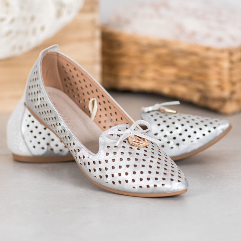 Openwork Ballerina In Spitz VINCEZA grey 2